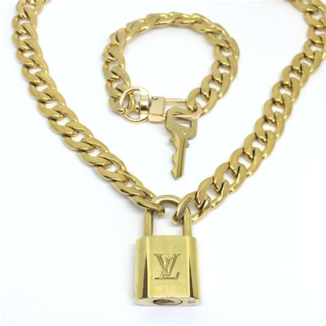 lv key and lock chain necklace|louis vuitton plane necklace.